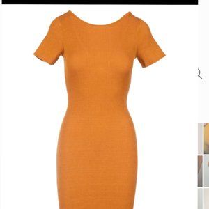 NAADAM Ribbed Reversible Twist Dress Peach Combo NWT in Size